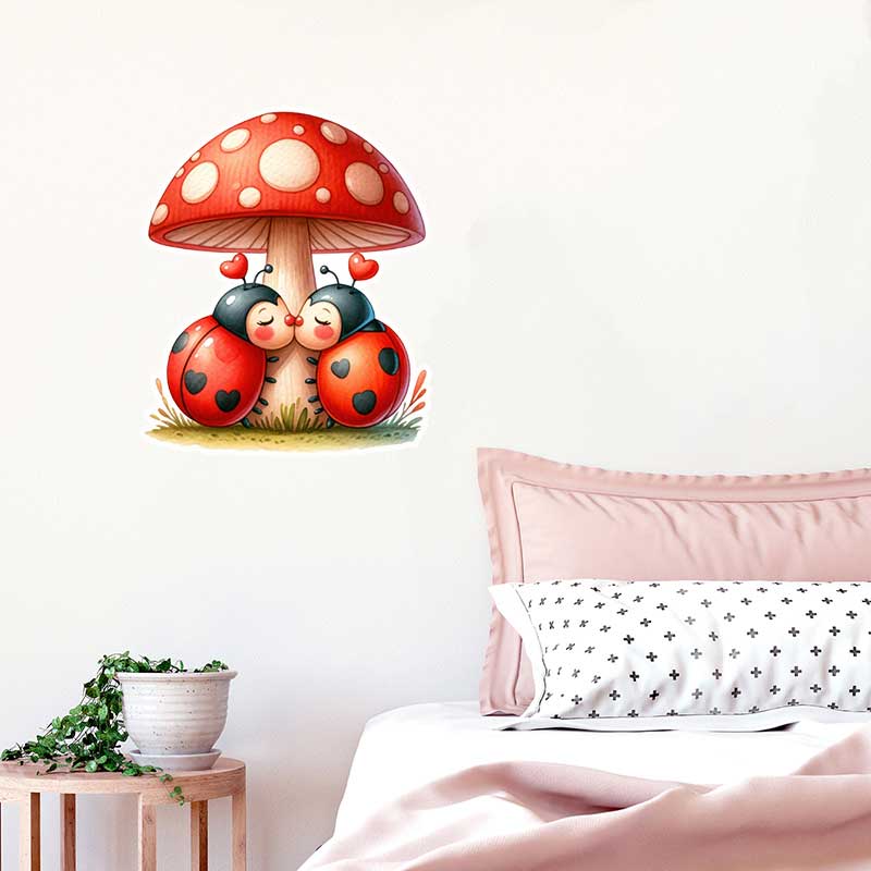 Cute Ladybug Wall Stickers Liv – обзор и цена Pvc Panel Background