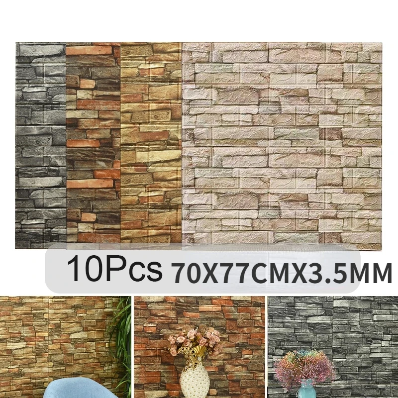 10PCS Self Adhesive 3D Brick W – обзор и цена Pvc Panel Background